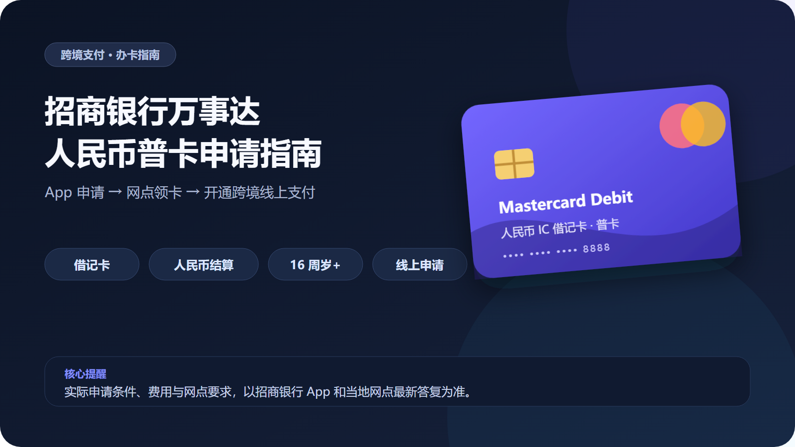招商银行万事达人民币普卡申请指南封面
